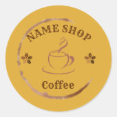 手作モダンりコーヒー茶カスタムの事業名 ラウンドシール (正面)