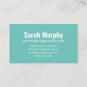 手作モダンりピンクミントスクリプトタイポグラフィ 名刺 (裏面)