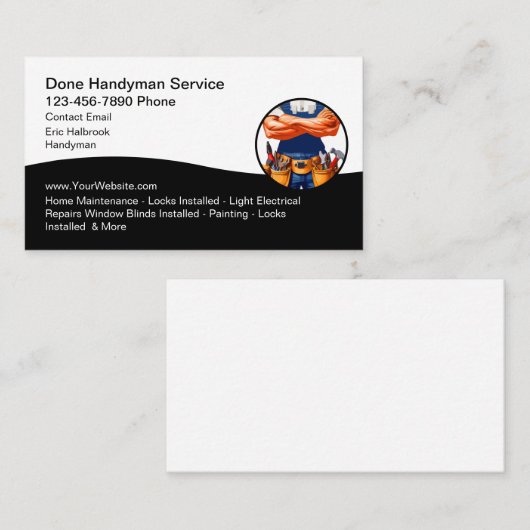手作モダンりホームサービスビジネスカード 名刺 (正面/裏面)
