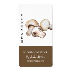 手作モダンりマッシュルームソースラベル ラベル