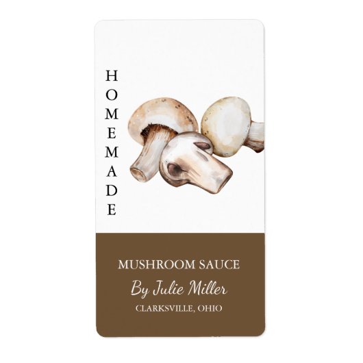 手作モダンりマッシュルームソースラベル ラベル (正面)