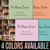 手作モダンり石鹸ショップソーパーブルーグリーン 名刺