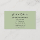 手作モダンり石鹸ショップ紙ゲージグリーン 名刺 (裏面)
