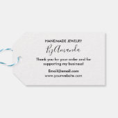 手作感謝していりミニマルモダンリストブラック&ホワイト ギフトタグ (裏面横)