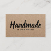 手作素朴りはっきりした文字ミニマリストクラフト 名刺 (正面)