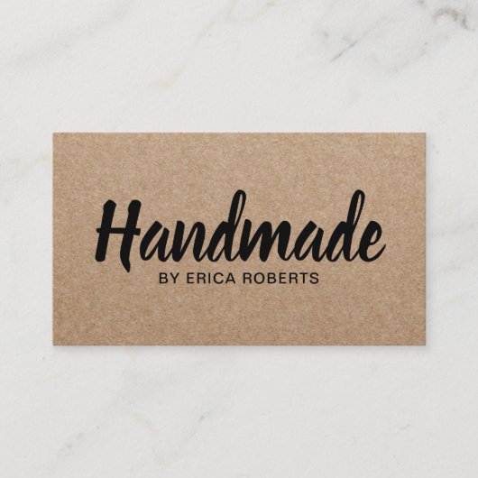 手作素朴りはっきりした文字ミニマリストクラフト 名刺 (正面)