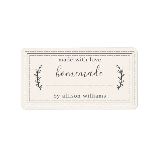 手作素朴りグッズ焼いたジャムキャニングアイボリー ラベル (正面)