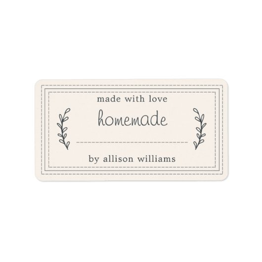 手作素朴りグッズ焼いたジャムキャニングアイボリー ラベル (正面)