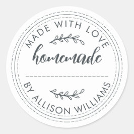 手作素朴りグッズ焼いたジャム白黒 ラウンドシール