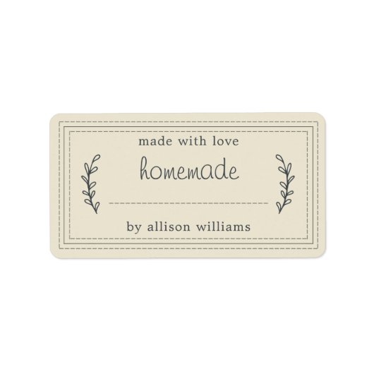 手作素朴りグッズ焼いたジャム缶アンティークホワイト ラベル (正面)