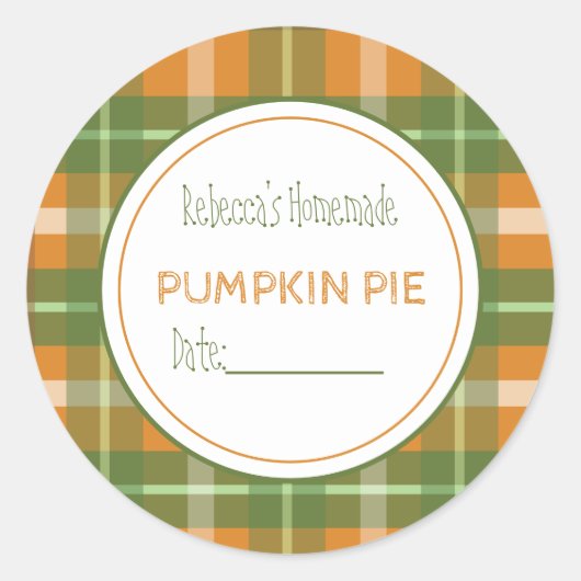 手作素朴りグッズ焼いた秋秋のプレイド ラウンドシール (正面)