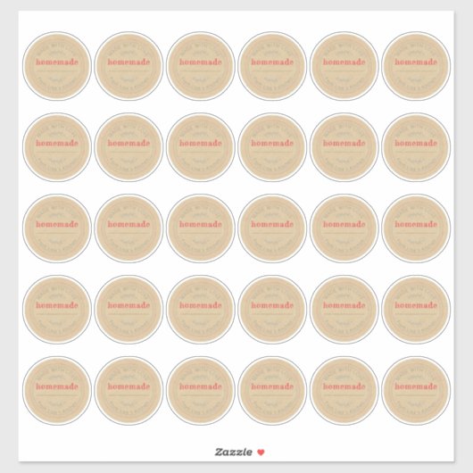 手作素朴りジャムカンクラフト紙2インチ シール (シート)