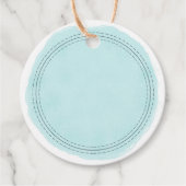 手作素朴りターコイズ水彩洗書い フェイバータグ (正面)