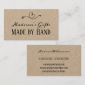 手作素朴りハートクラフト紙 |手作り 名刺 (正面/裏面)