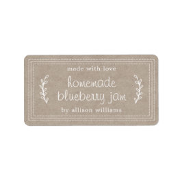 手作素朴りブルーベリージャムキャニングクラフト紙 ラベル