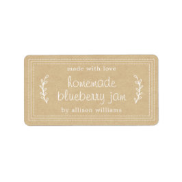 手作素朴りブルーベリージャムキャニングクラフト紙 ラベル