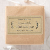 手作素朴りブルーベリージャムキャニングクラフト紙 ラベル (インサイチュ)