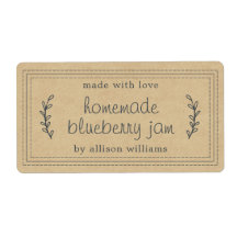 手作素朴りブルーベリージャムキャニングクラフト紙