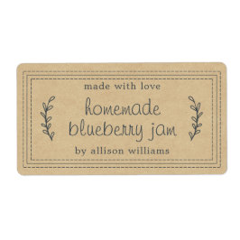 手作素朴りブルーベリージャムキャニングクラフト紙 ラベル