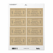 手作素朴りブルーベリージャムキャニングクラフト紙 ラベル (フルシート)