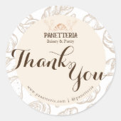 手作素朴りベーカリーベージュとブラウンサンキュー ラウンドシール (正面)
