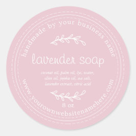 手作素朴りラベンダーソープパフェイトピンク ラウンドシール