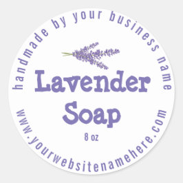 手作素朴りラベンダーソープパープルホワイトクラシック ラウンドシール