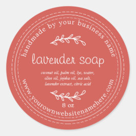 手作素朴りラベンダーソープ秋赤 ラウンドシール