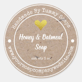 手作素朴り石鹸ビジネスラベル ラウンドシール
