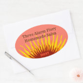 手作素朴り3アラームホットサルサキャニング 楕円形シール (封筒)