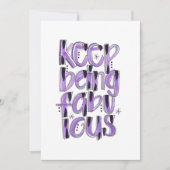 手保に紫色の文字が付いているさま サンキューカード (正面)