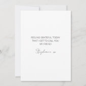 手保に紫色の文字が付いているさま サンキューカード (裏面)