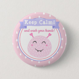 手保を洗え！コロナストップウイルス 缶バッジ