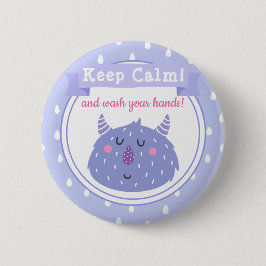 手保を洗え！コロナストップウイルス 缶バッジ