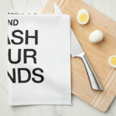 手保を洗って落ち着け キッチンタオル (四つ折り)