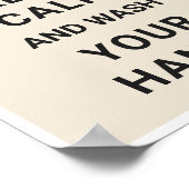 手保を落ち着けて洗うコロナウイルスCOVID-19 ポスター (角)