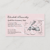 手元の上品な女性の作家の名刺のペン 名刺 (裏面)