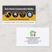 手元工具カラーレイヤ建築業者 名刺 (正面/裏面)