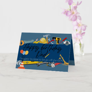 手先おもしろいハッピーバースデーパパグリーティングカード 箔グリーティングカード