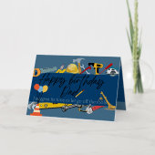 手先おもしろいハッピーバースデーパパグリーティングカード 箔グリーティングカード (正面)