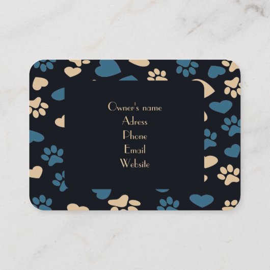 手先印刷パターンの名刺 名刺 (裏面)