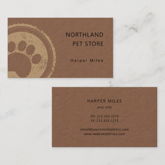 手先印素朴字ロゴトリマークラフト名刺 名刺 (正面/裏面)