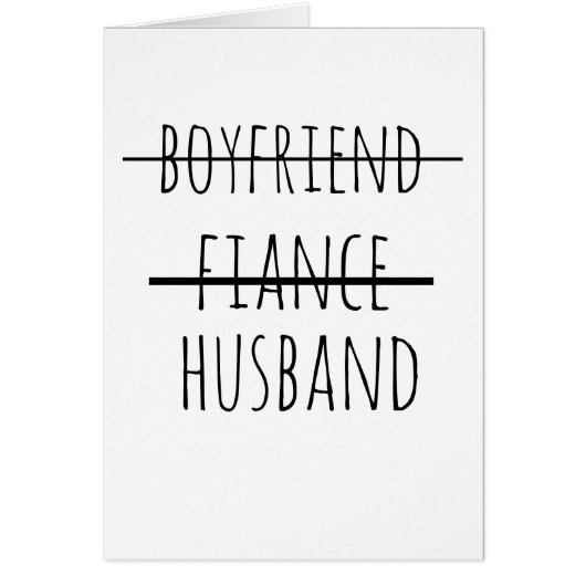 手入れをするべき花嫁からの花嫁からのカード、新しい夫 (正面)