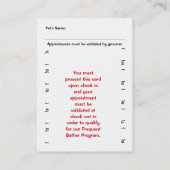 手入れをする店のための頻繁な水浴者のパンチカード ロイヤリティカード (裏面)