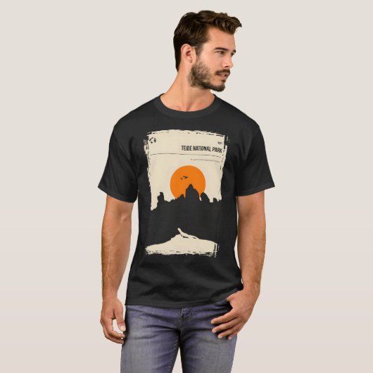 手出し国立公園ヴィンテージミニマル旅行ポスター Tシャツ (正面フル)