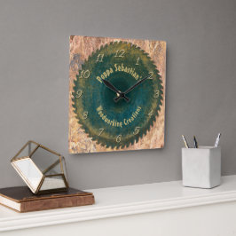 手利木製鋸刃素朴テンプレート スクエア壁時計