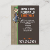 手利職人Fix-It Carpenterペインター配管工ユニーク 名刺 (裏面)