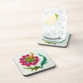 手刺繍の明るい花3 コースター (右側)