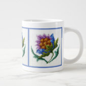 手刺繍の明るい花 ジャンボコーヒーマグカップ (右)