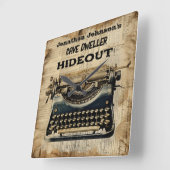 手動おもしろいタイプライター壁時計 スクエア壁時計 (傾斜)